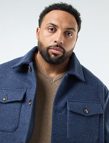 Casaco Sobrecamisa Quente em Lã