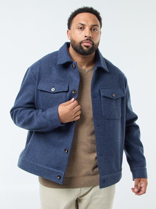 Casaco Sobrecamisa Quente em Lã - Kiabi