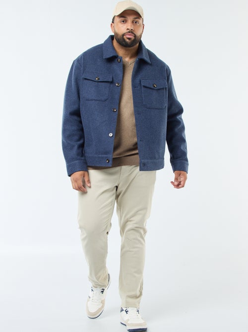 Casaco Sobrecamisa Quente em Lã - Kiabi