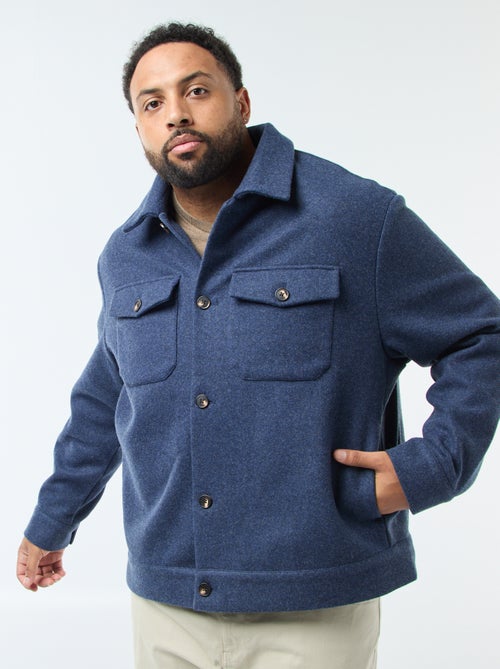 Casaco Sobrecamisa Quente em Lã - Kiabi