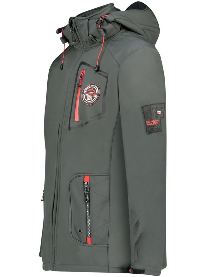 Casaco softshell com capuz ajustável tacibeak – canadian peak Cinza escuro - Kiabi
