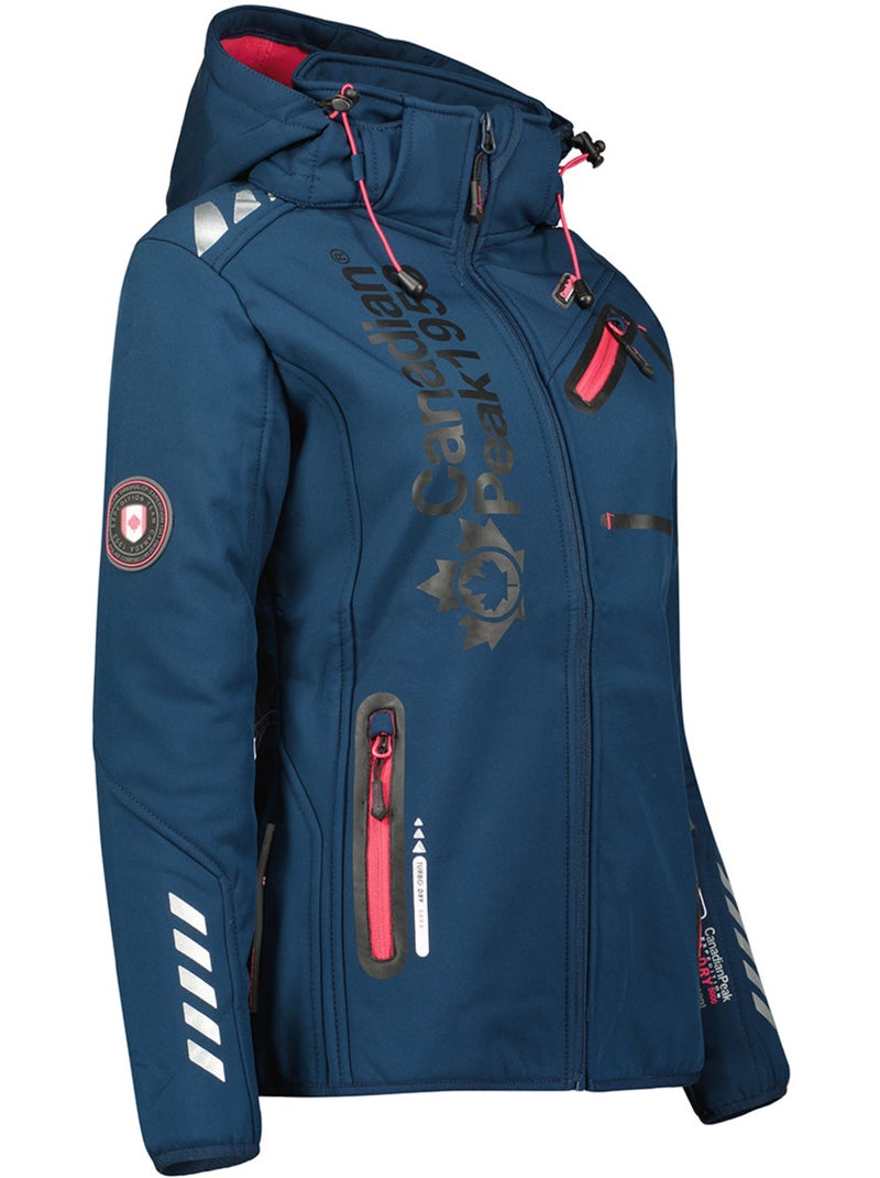 Casaco softshell com capuz amovível forrado a polar reineak – canadian peak Azul-marinho - Kiabi