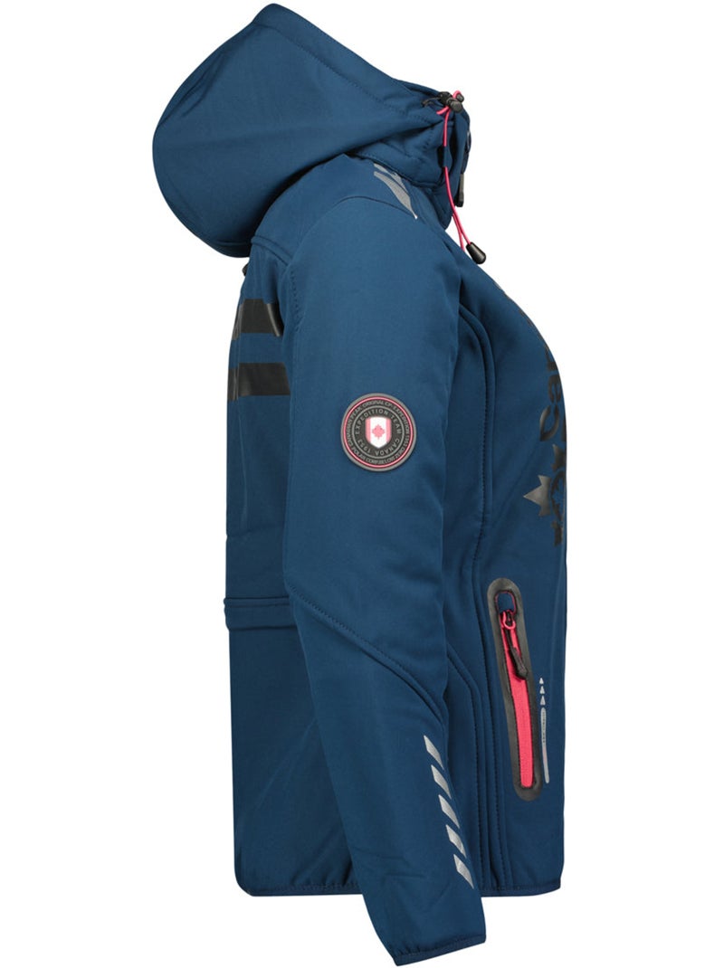 Casaco softshell com capuz amovível forrado a polar reineak – canadian peak Azul-marinho - Kiabi