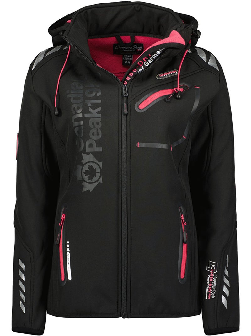 Casaco softshell com capuz amovível forrado a polar reineak – canadian peak Preto - Kiabi