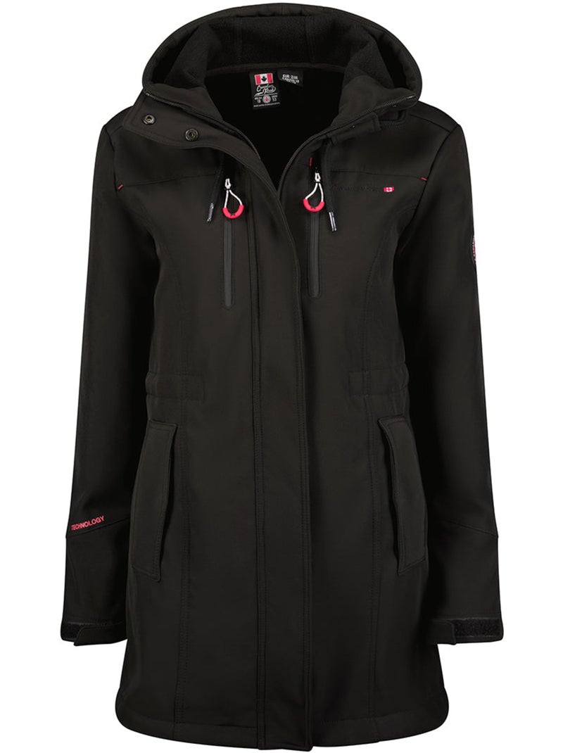 Casaco softshell com capuz amovível forrado a polar toceaneak – canadian peak Preto - Kiabi