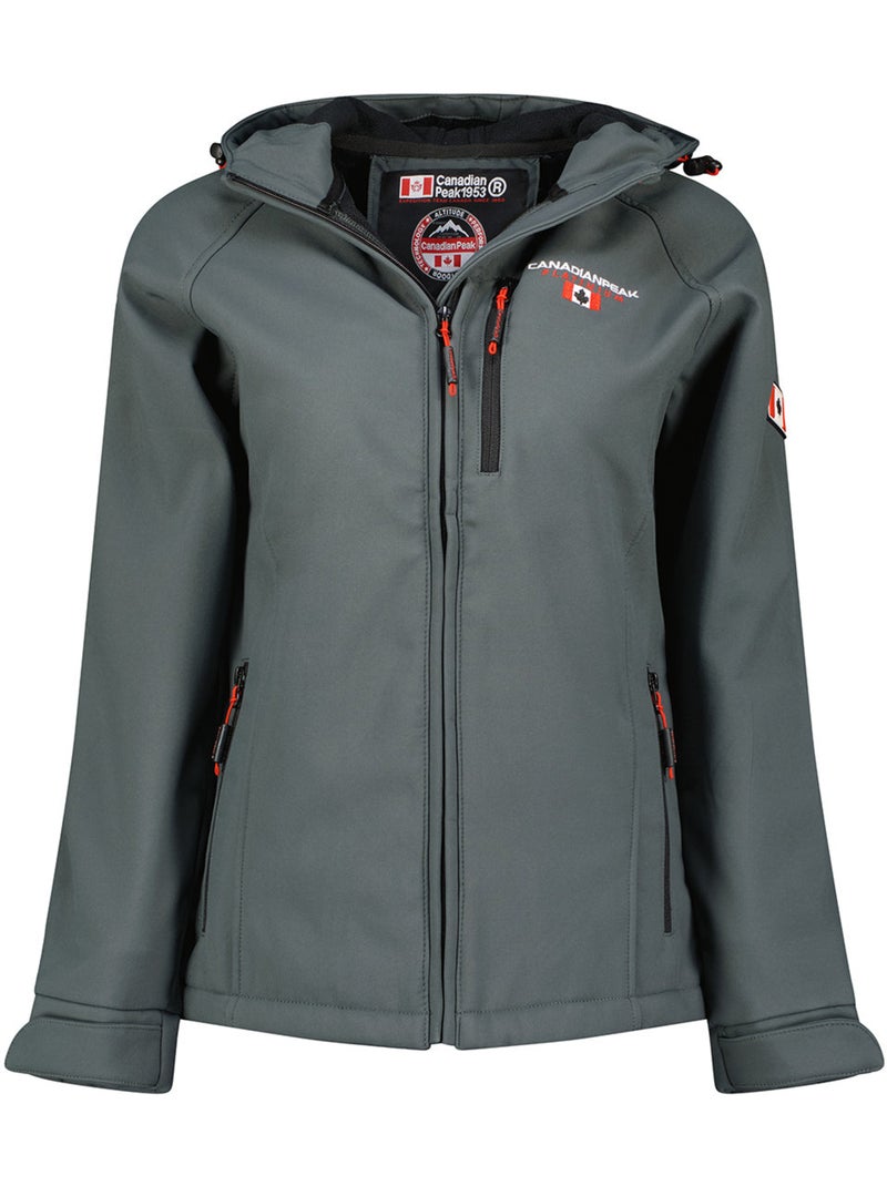 Casaco softshell com capuz forrado a polar tacereak – canadian peak Cinza escuro - Kiabi