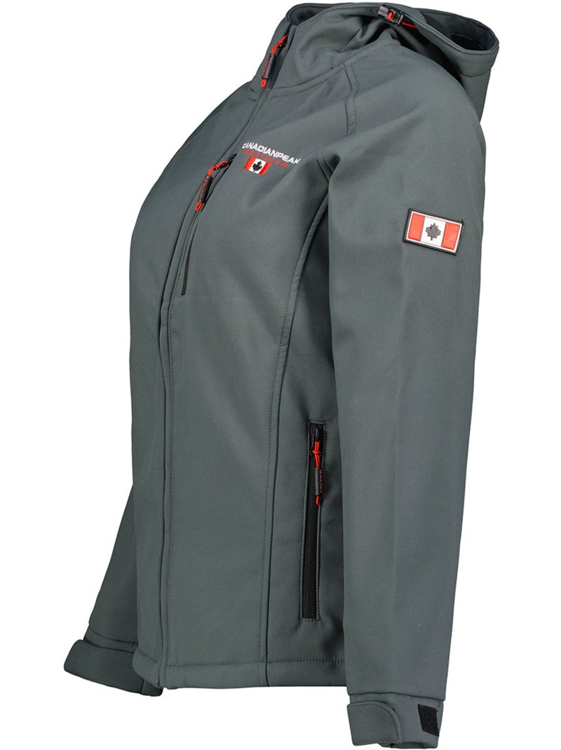 Casaco softshell com capuz forrado a polar tacereak – canadian peak Cinza escuro - Kiabi