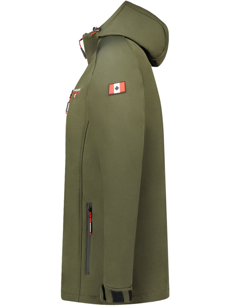 Casaco softshell com capuz regulável takiteak – canadian peak Cáqui - Kiabi