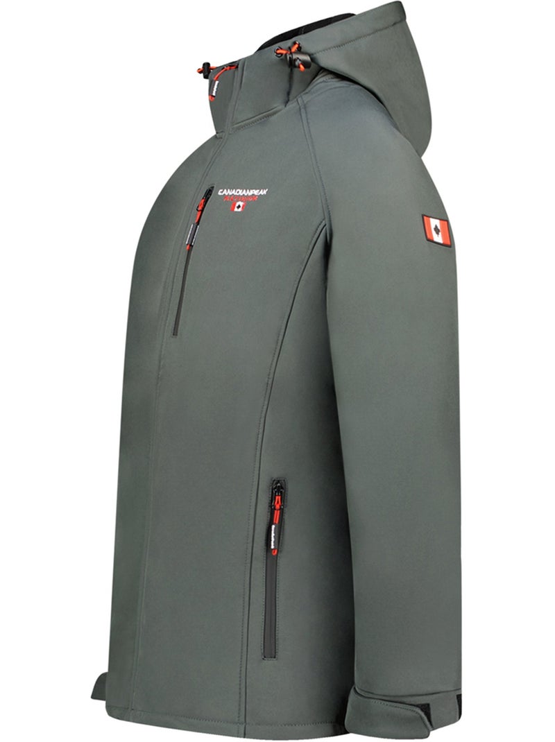 Casaco softshell com capuz regulável takiteak – canadian peak Cinza - Kiabi