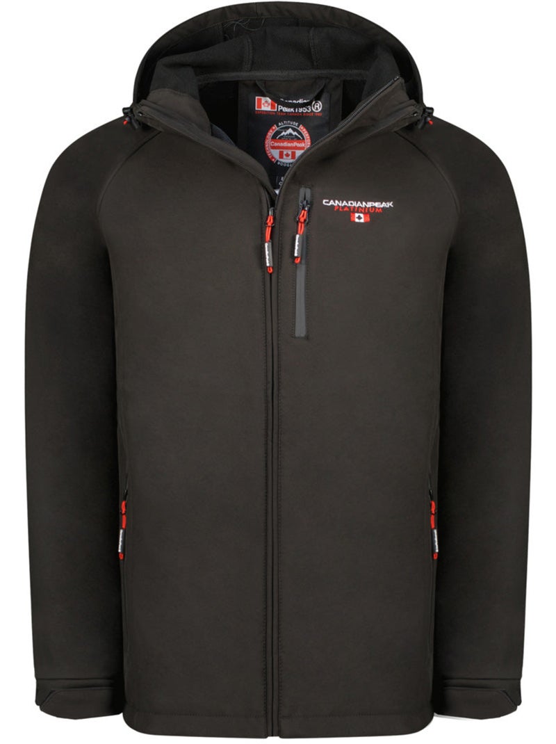 Casaco softshell com capuz regulável takiteak – canadian peak Preto - Kiabi