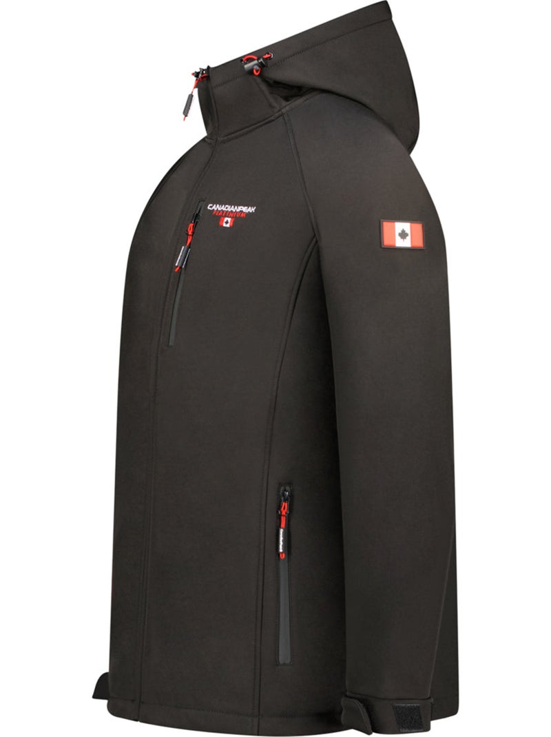 Casaco softshell com capuz regulável takiteak – canadian peak Preto - Kiabi