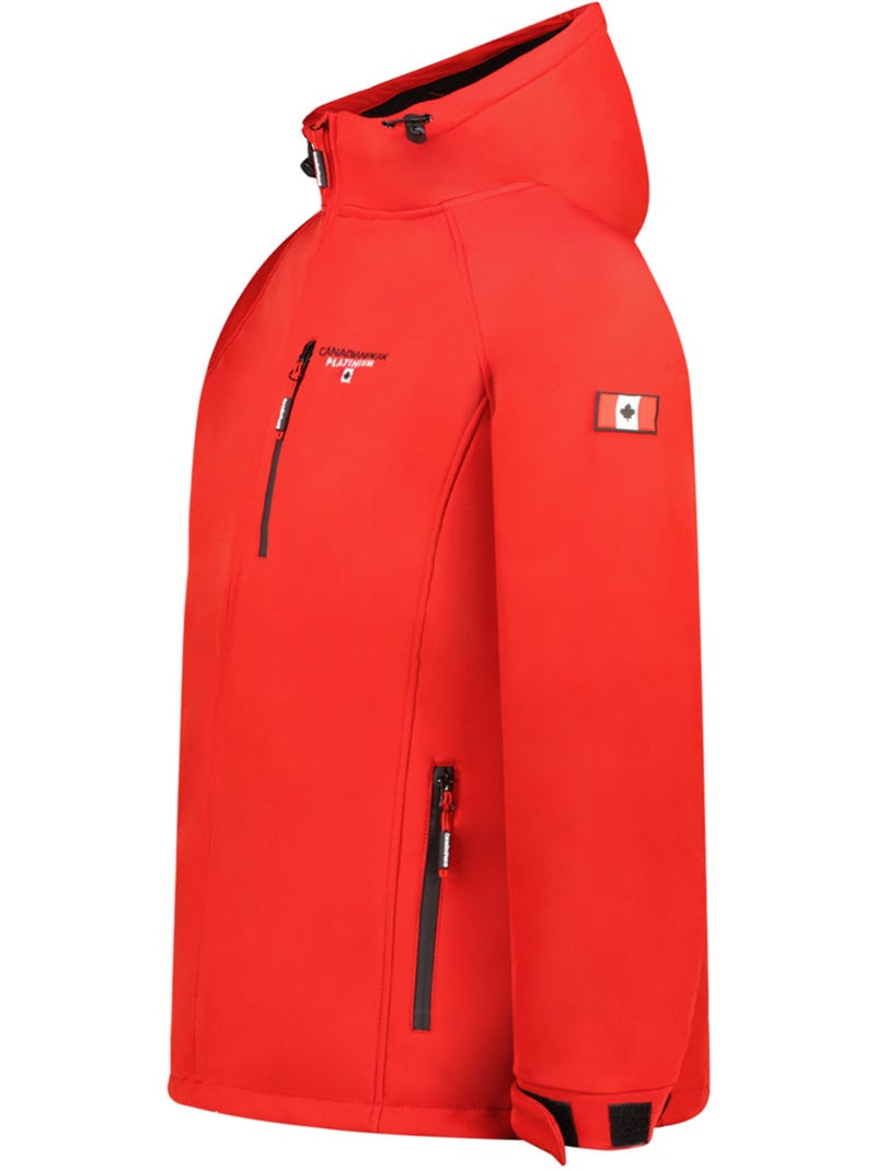 Casaco softshell com capuz regulável takiteak – canadian peak Vermelho - Kiabi