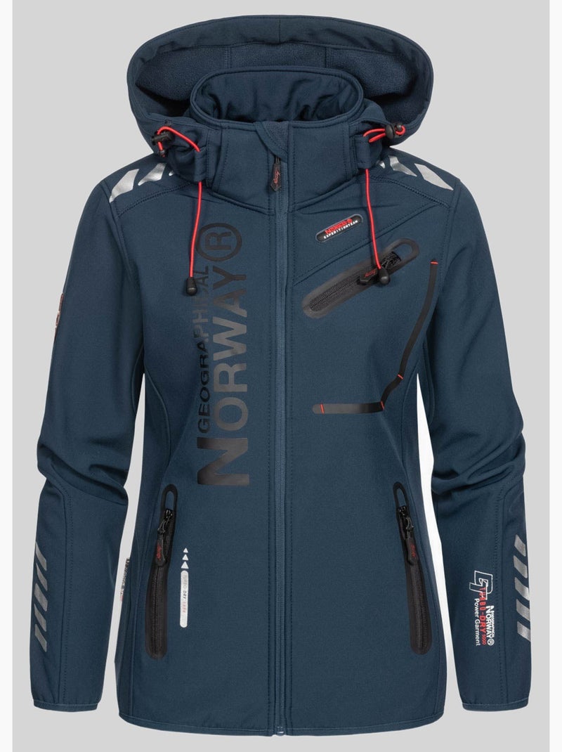 Casaco softshell com capuz reine – geographical norway Azul-marinho - Kiabi