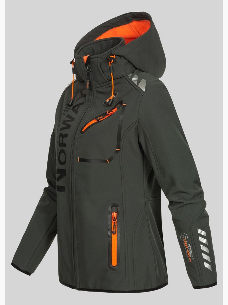 Casaco softshell com capuz reine – geographical norway Cinza-laranja - Kiabi