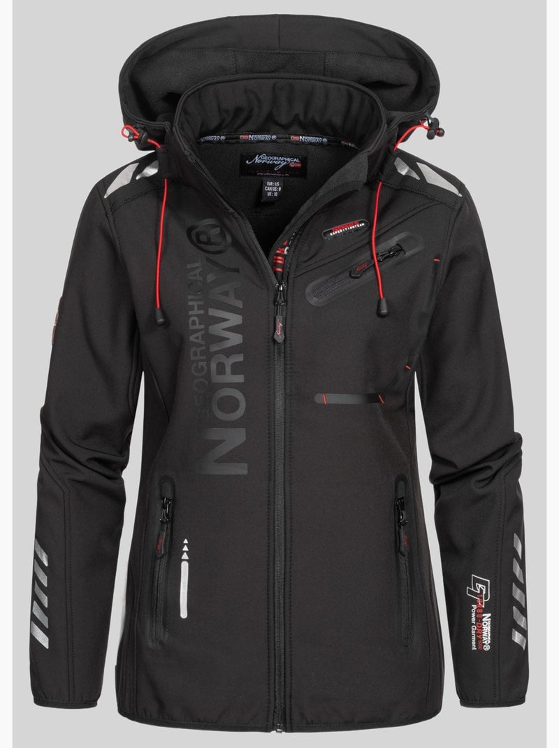 Casaco softshell com capuz reine – geographical norway Preto - Kiabi
