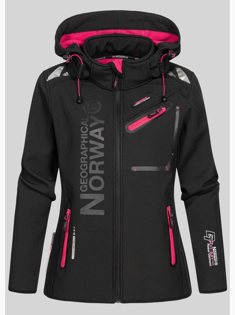 Casaco softshell com capuz reine – geographical norway Preto Rosa Preto - Kiabi