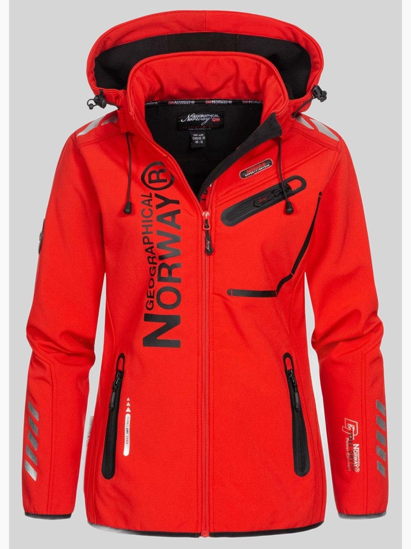 Casaco softshell com capuz reine – geographical norway Preto Vermelho - Kiabi