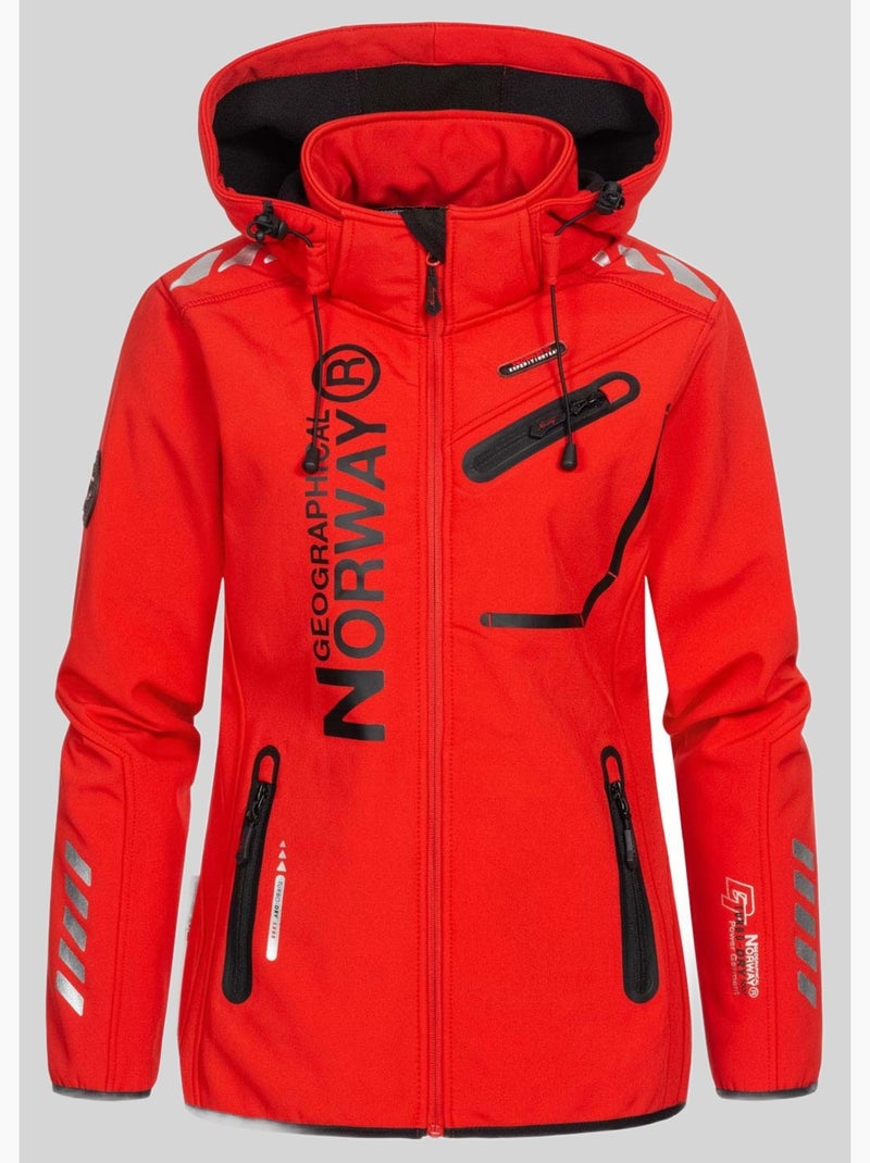 Casaco softshell com capuz reine – geographical norway Preto Vermelho - Kiabi