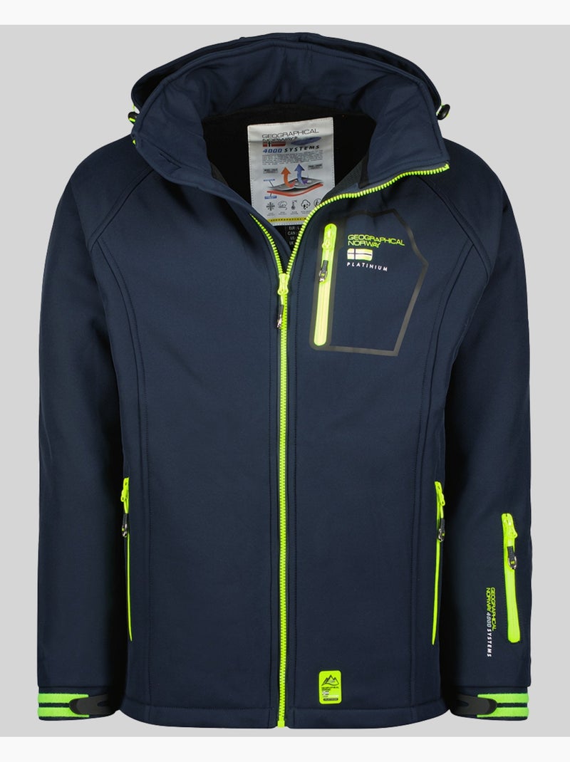 Casaco softshell com capuz riziere – geographical norway Azul-marinho - Kiabi