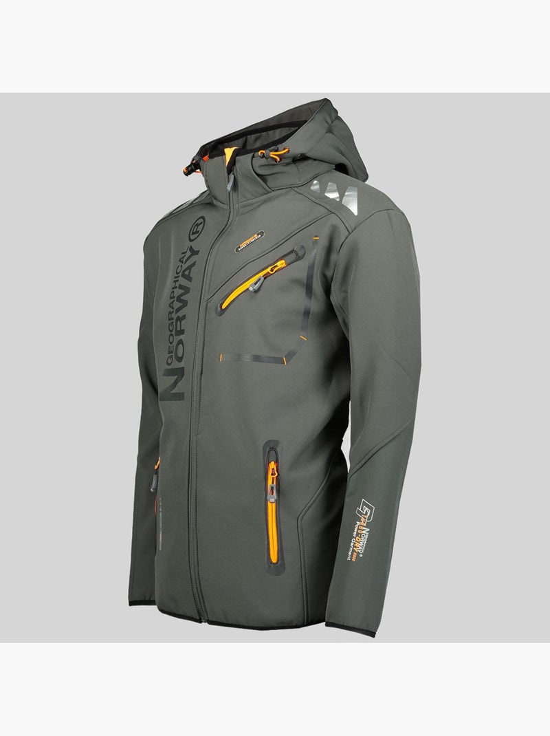 Casaco softshell com capuz royaute dark – geographical norway Cinza-laranja - Kiabi