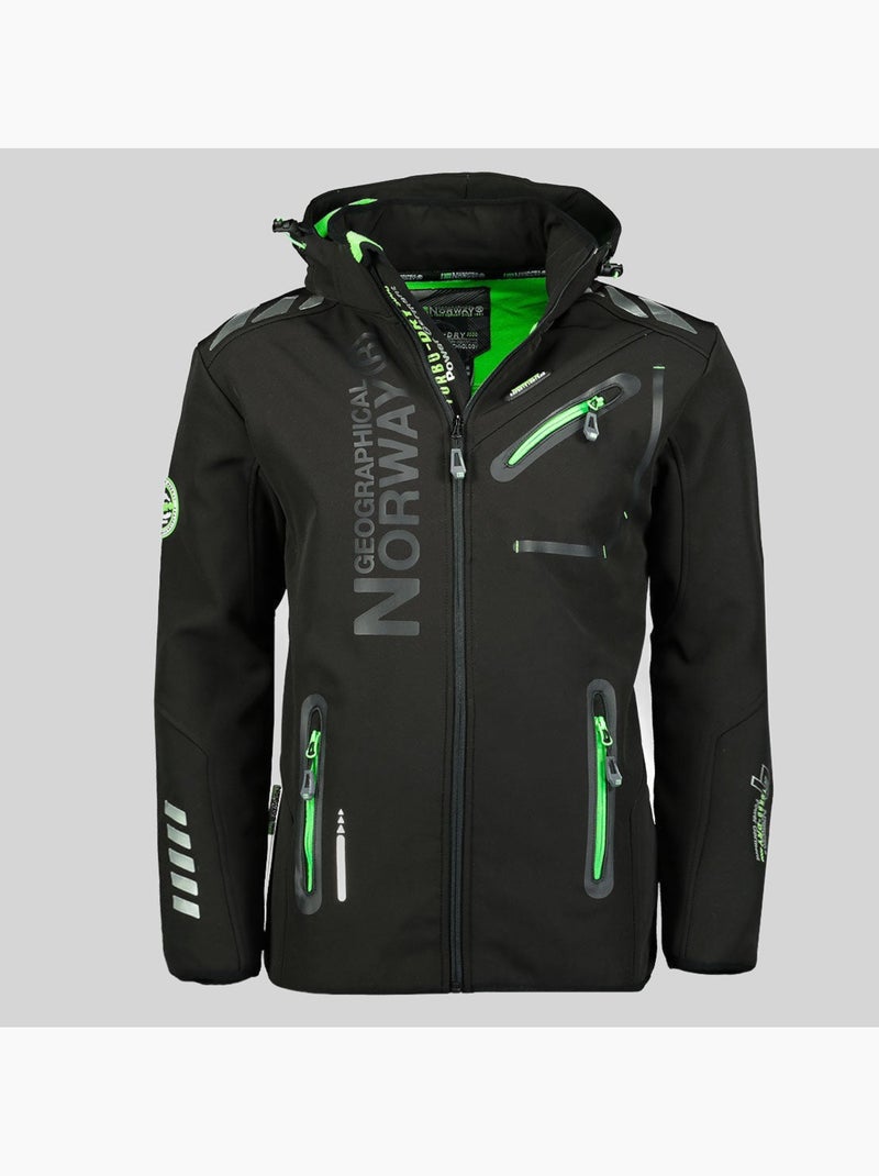 Casaco softshell com capuz royaute dark – geographical norway Preto Verde - Kiabi