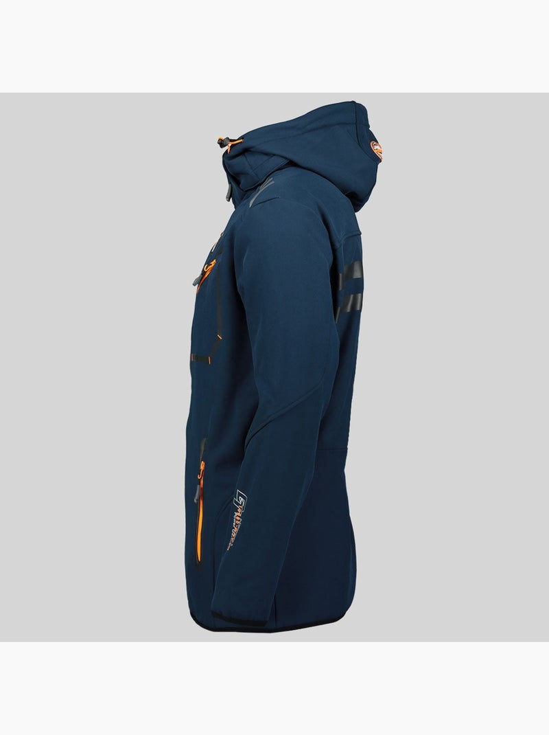 Casaco softshell com capuz royaute – geographical norway Azul-marinho/Laranja fluorescente - Kiabi