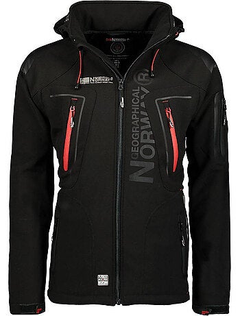 Casaco softshell com capuz techno dark – geographical norway