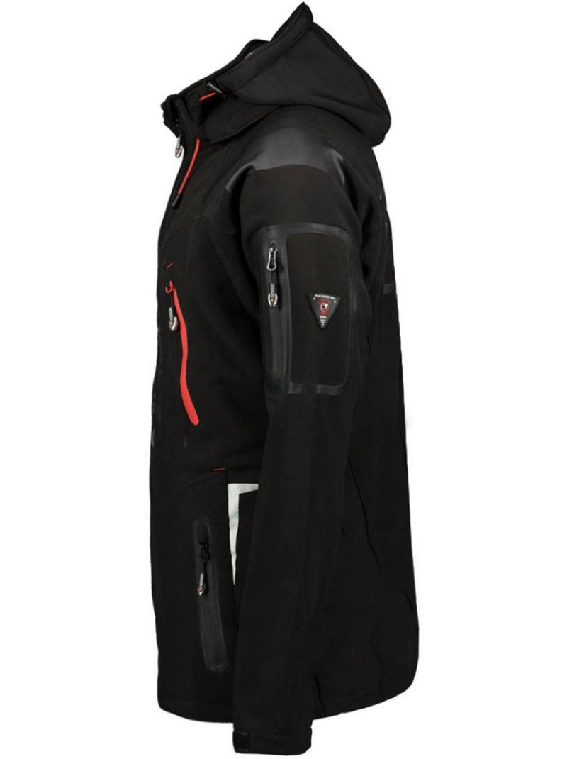 Casaco softshell com capuz techno dark – geographical norway Preto Vermelho - Kiabi