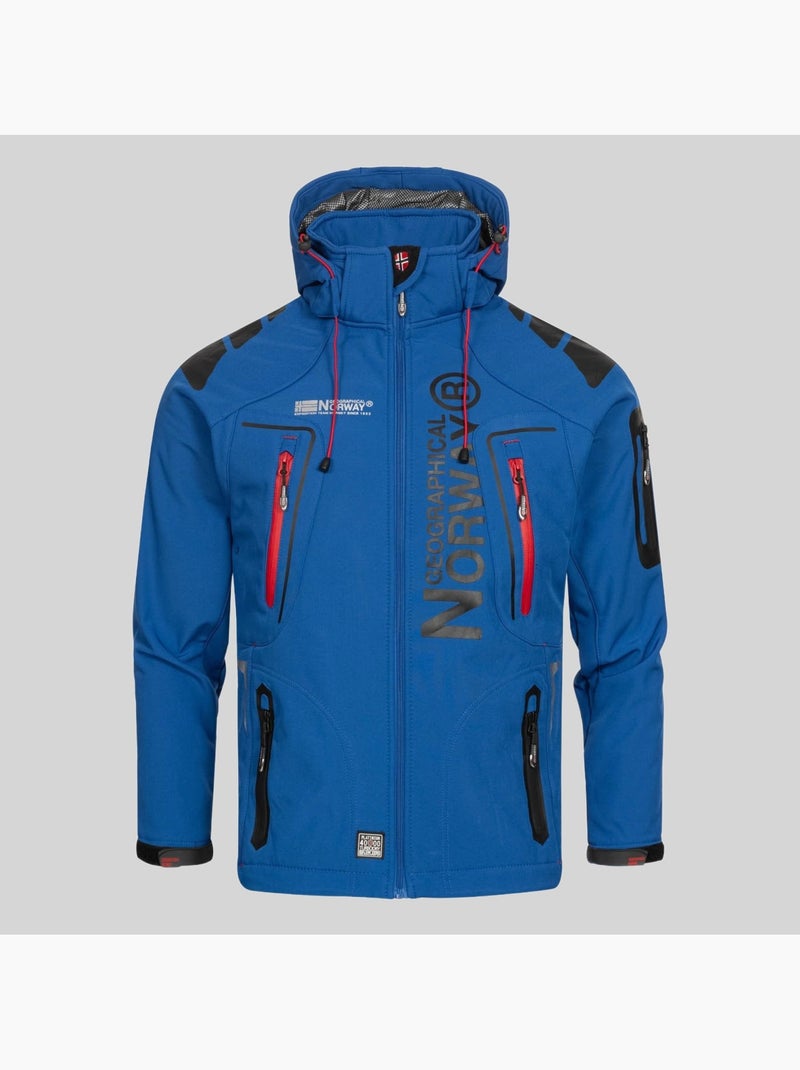 Casaco softshell com capuz techno – geographical norway Azul-marinho/Vermelho - Kiabi