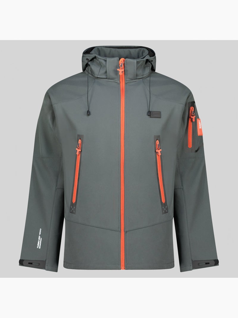 Casaco softshell com capuz tezip – geographical norway Cinza escuro - Kiabi