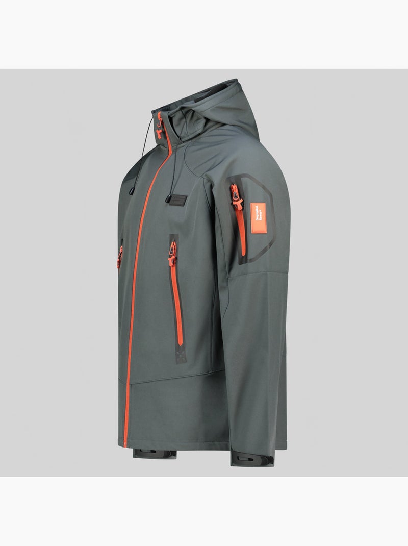 Casaco softshell com capuz tezip – geographical norway Cinza escuro - Kiabi