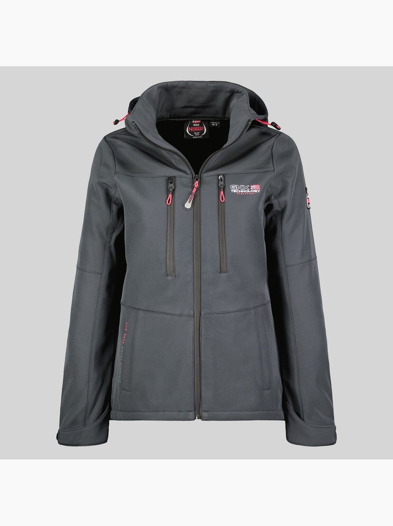 Casaco softshell com capuz timmex – geographical norway Cinza escuro - Kiabi