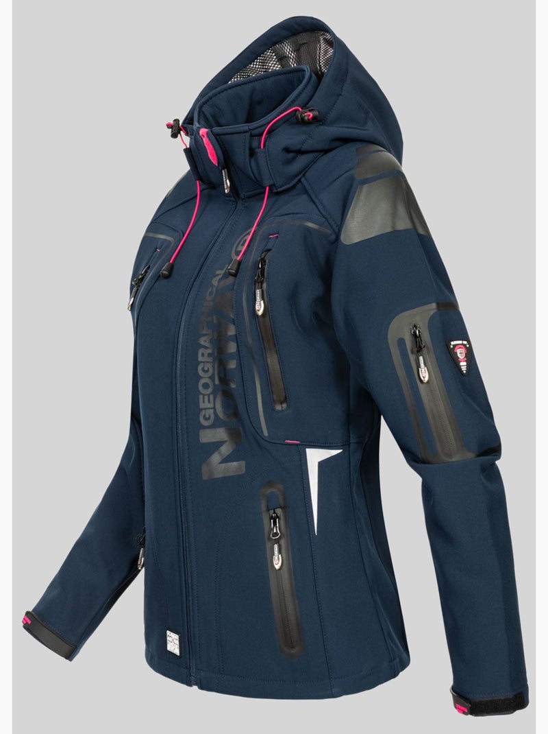 Casaco softshell com capuz tislande mulher – geographical norway Azul Rosa - Kiabi