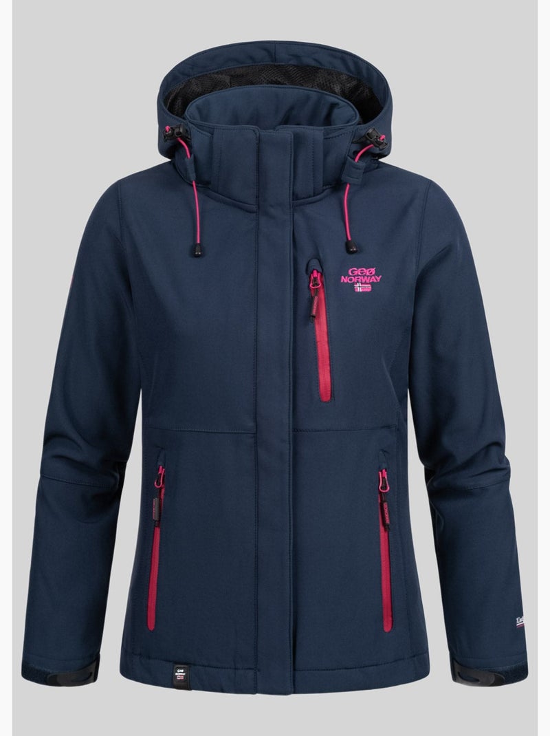 Casaco softshell com capuz touna – geographical norway Azul Rosa - Kiabi