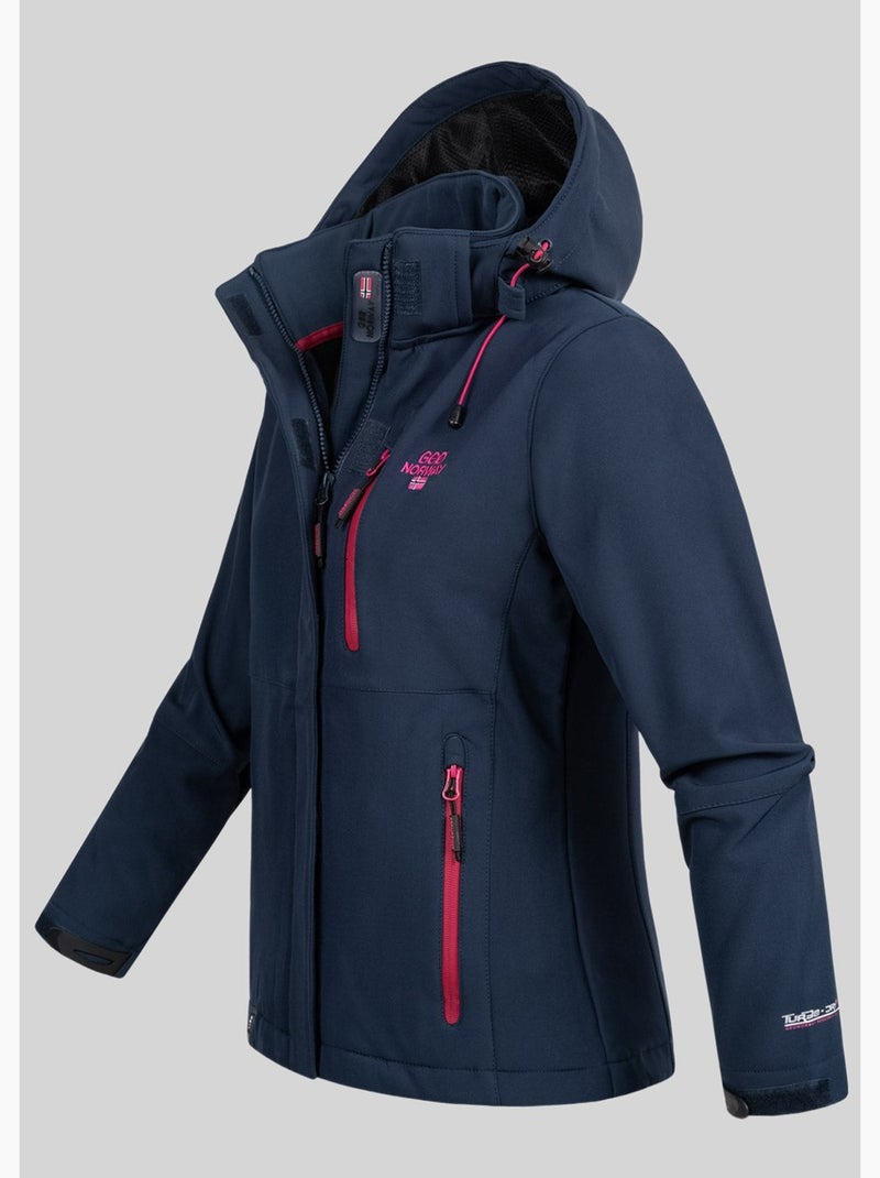 Casaco softshell com capuz touna – geographical norway Azul Rosa - Kiabi