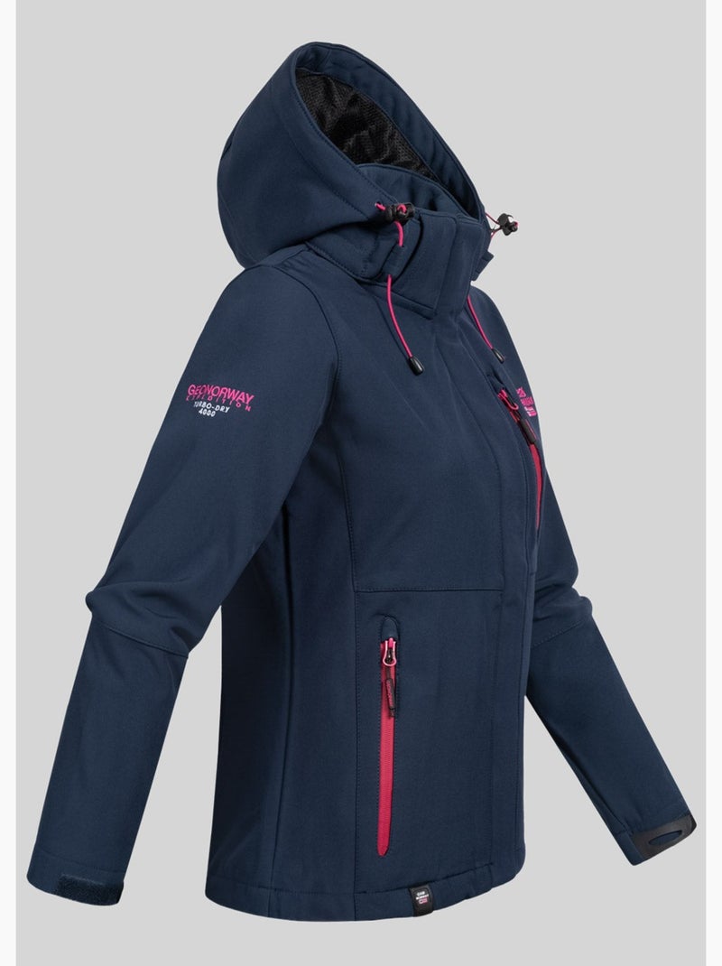 Casaco softshell com capuz touna – geographical norway Azul Rosa - Kiabi