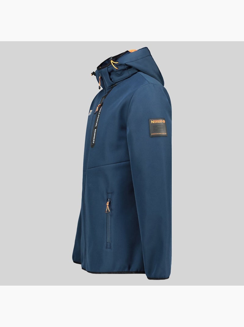 Casaco softshell com capuz toxique – geographical norway Azul-marinho/Laranja fluorescente - Kiabi