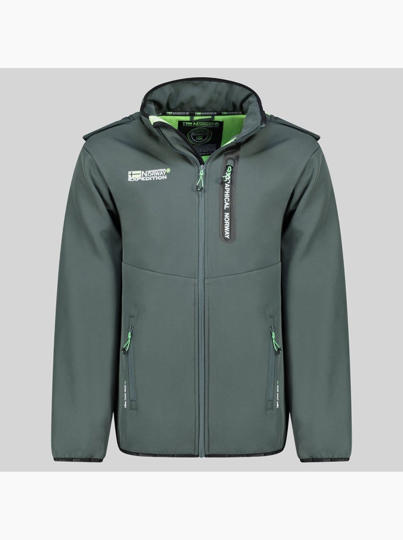 Casaco softshell com capuz toxique – geographical norway Cinza-verde - Kiabi
