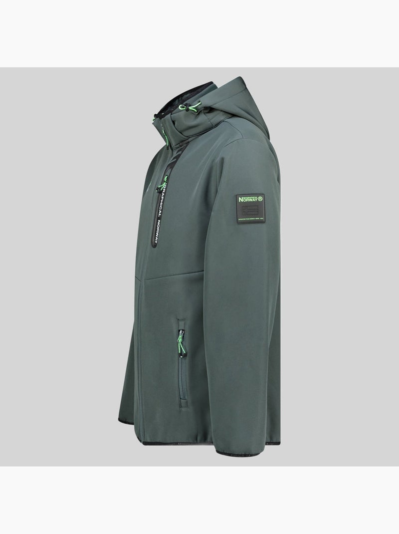 Casaco softshell com capuz toxique – geographical norway Cinza-verde - Kiabi