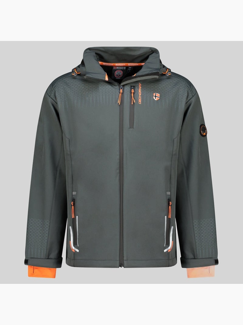 Casaco softshell com capuz trelino – geographical norway Cinza-laranja - Kiabi