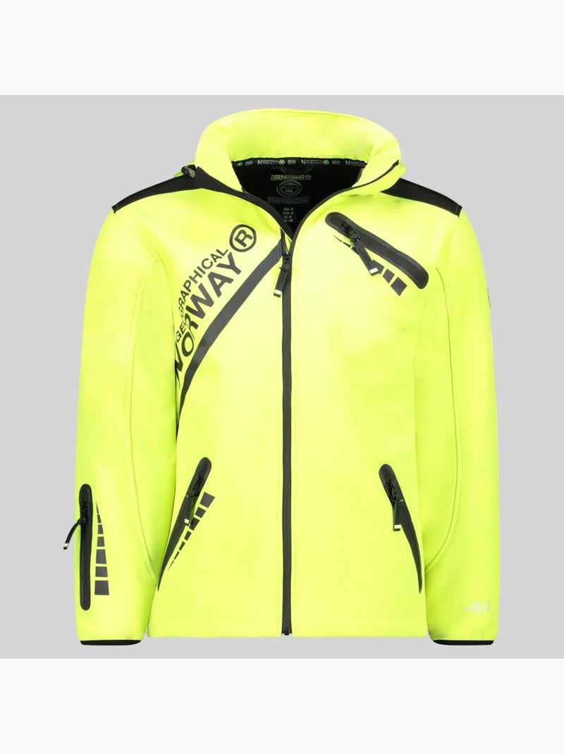 Casaco softshell com capuz twopac – geographical norway Amarelo-fluorescente - Kiabi
