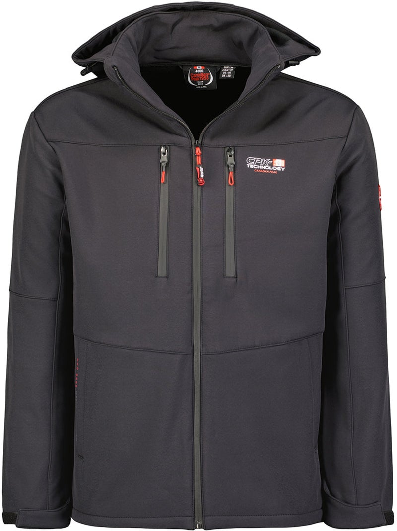 Casaco softshell corta-vento com capuz amovível timmexeak – canadian peak Azul-Preto - Kiabi