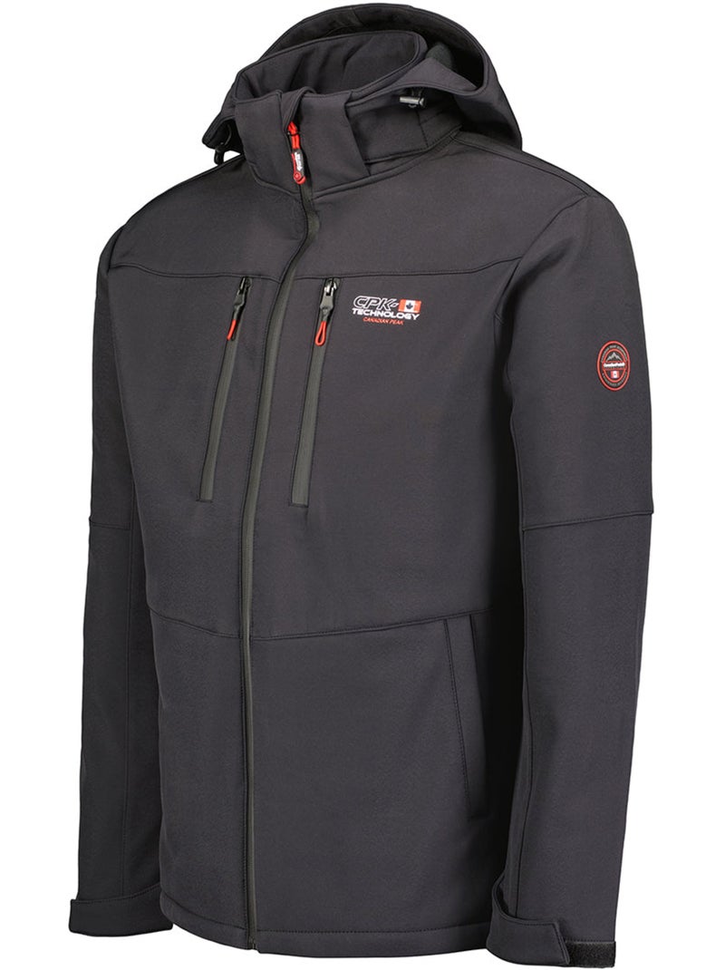 Casaco softshell corta-vento com capuz amovível timmexeak – canadian peak Azul-Preto - Kiabi