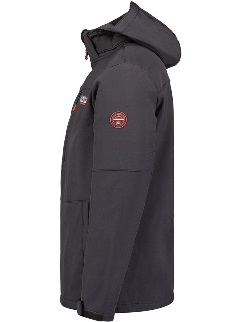 Casaco softshell corta-vento com capuz amovível timmexeak – canadian peak Azul-Preto - Kiabi