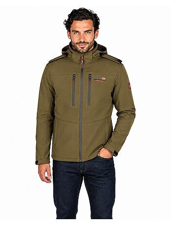 Casaco softshell corta-vento com capuz amovível timmexeak – canadian peak