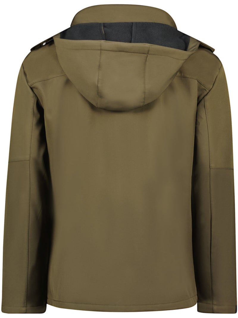 Casaco softshell corta-vento com capuz amovível timmexeak – canadian peak Preto Cáqui - Kiabi