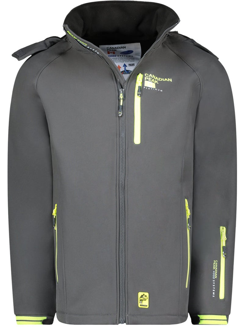 Casaco softshell corta-vento com capuz ritchoneak – canadian peak Cinza escuro - Kiabi