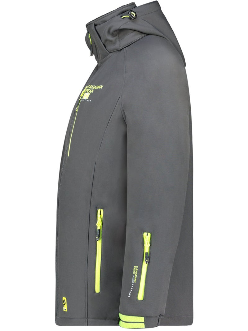 Casaco softshell corta-vento com capuz ritchoneak – canadian peak Cinza escuro - Kiabi