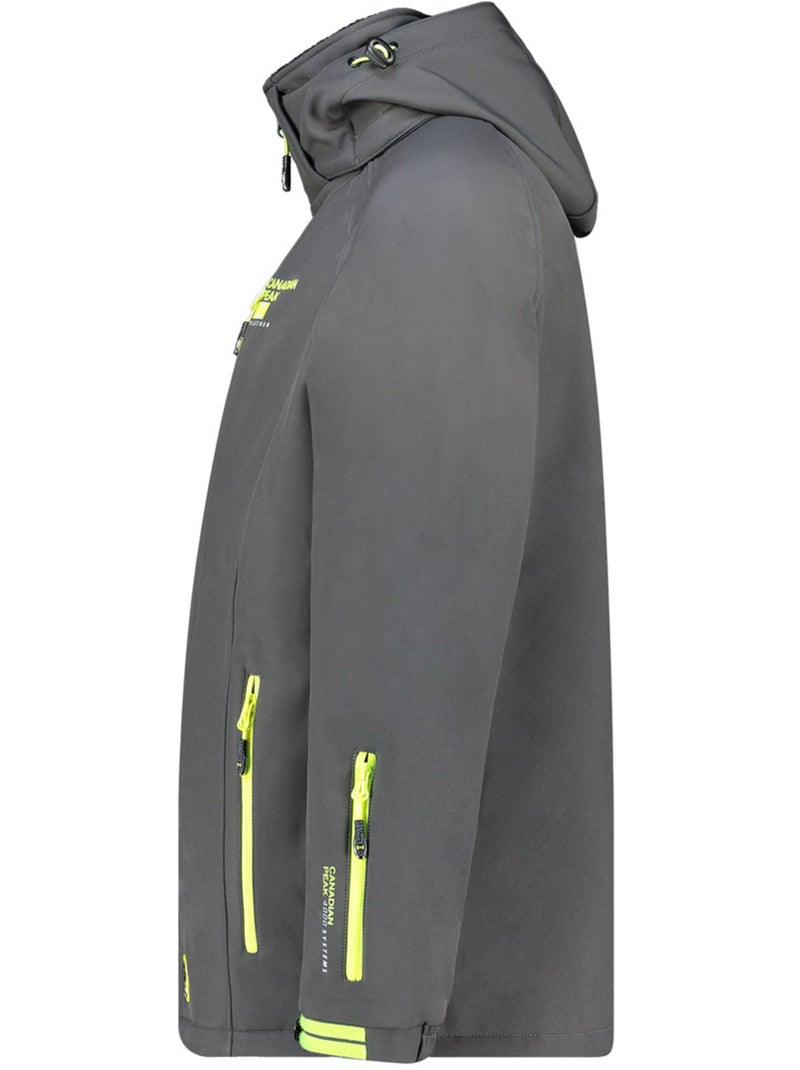 Casaco softshell corta-vento com capuz ritchoneak – canadian peak Cinza escuro - Kiabi