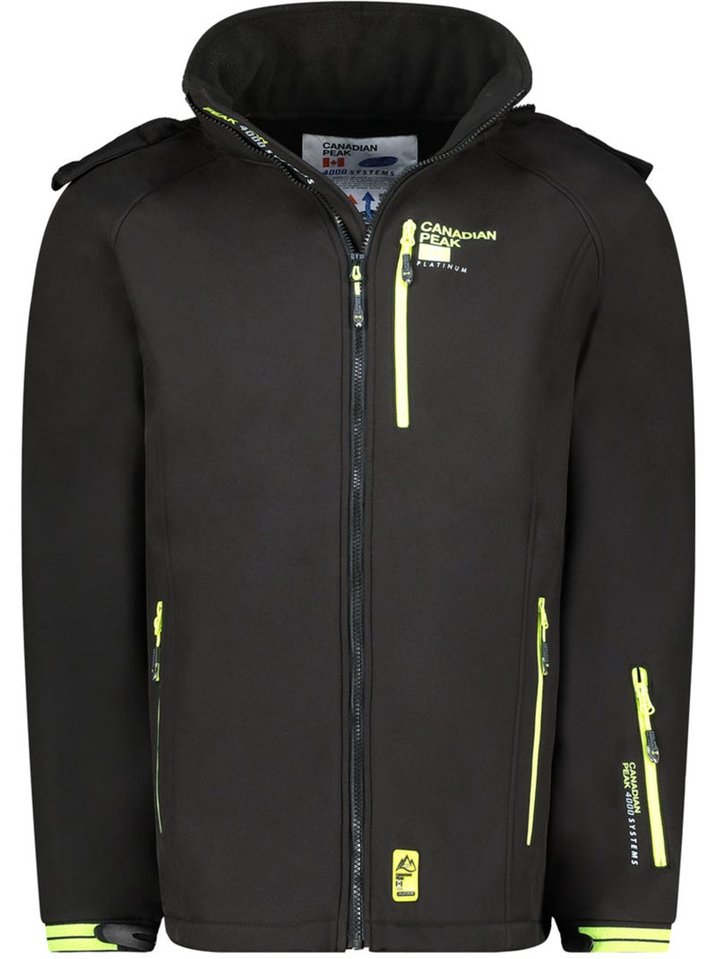Casaco softshell corta-vento com capuz ritchoneak – canadian peak Preto - Kiabi